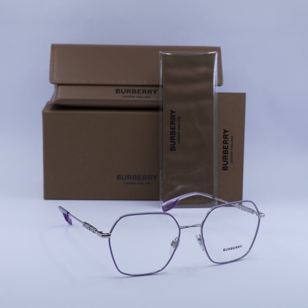 Burberry BE1381 1345 Geometric Eyeglasses 54mm – Lilac/Silver - Picture 6 of 10
